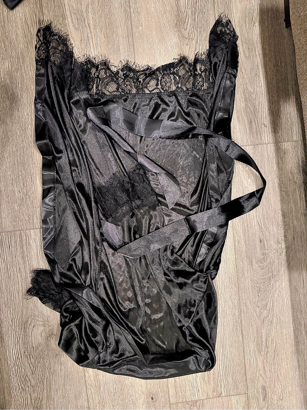 Black Lace Trim robe